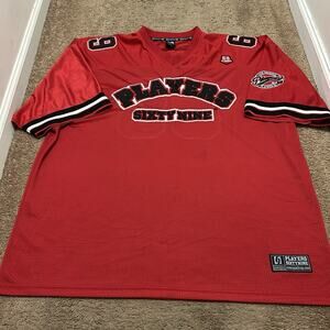 Y2K Worldwide Players 69 Football Jersey 2X Red Big StitchLogo HipHop Streetwear